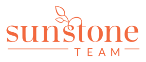 A black background with an orange logo for the winston tea company.